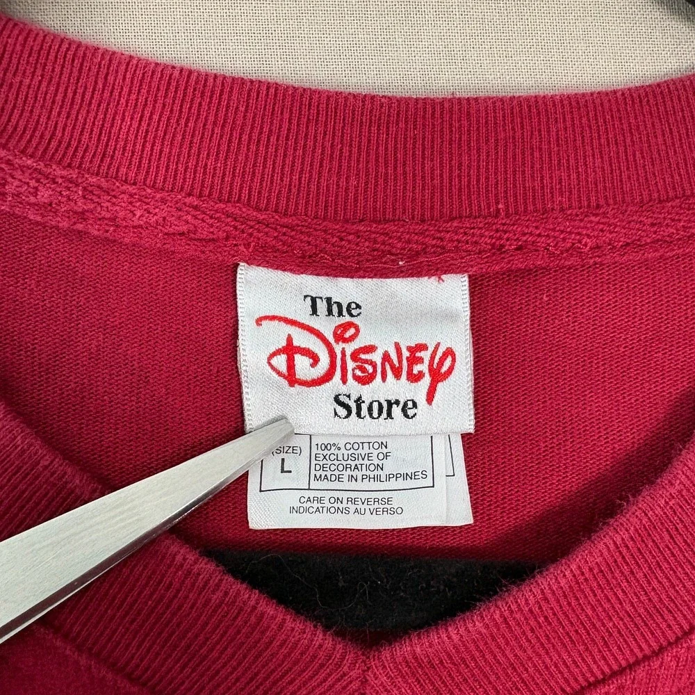 Vintage The Disney Store Mickey's Ski Lodge Rugby Shirt Mens Large Red V-Neck